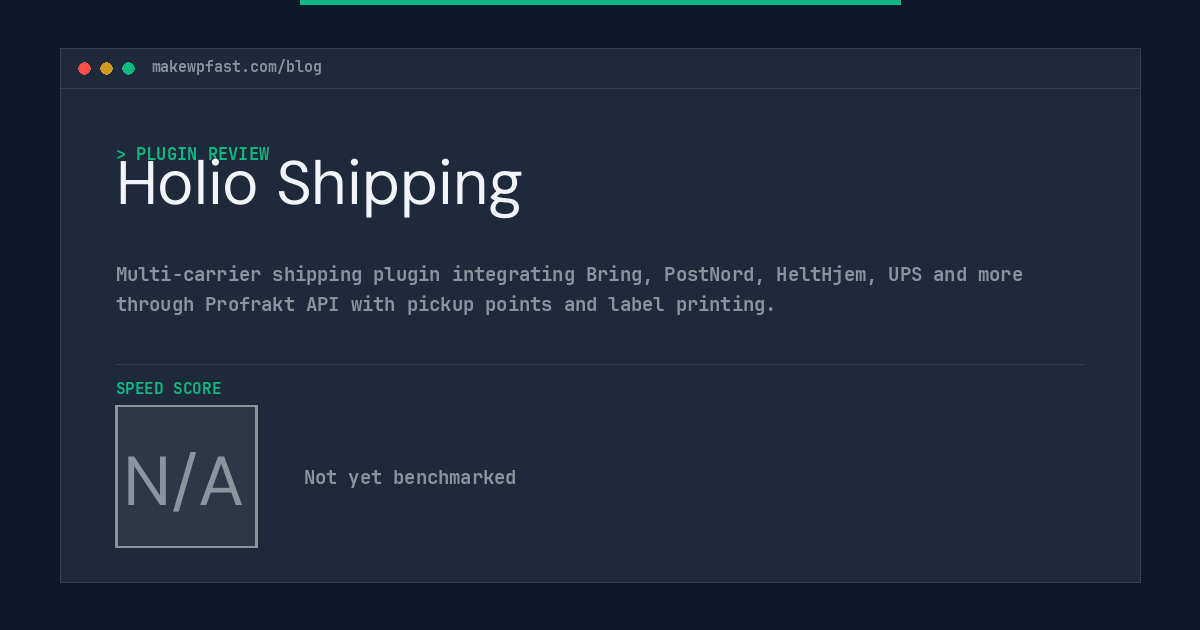Holio Shipping - MakeWPFast