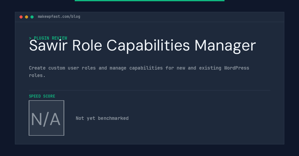 Sawir Role Capabilities Manager - MakeWPFast