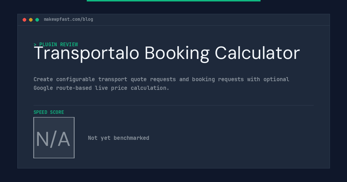 Transportalo Booking Calculator - MakeWPFast