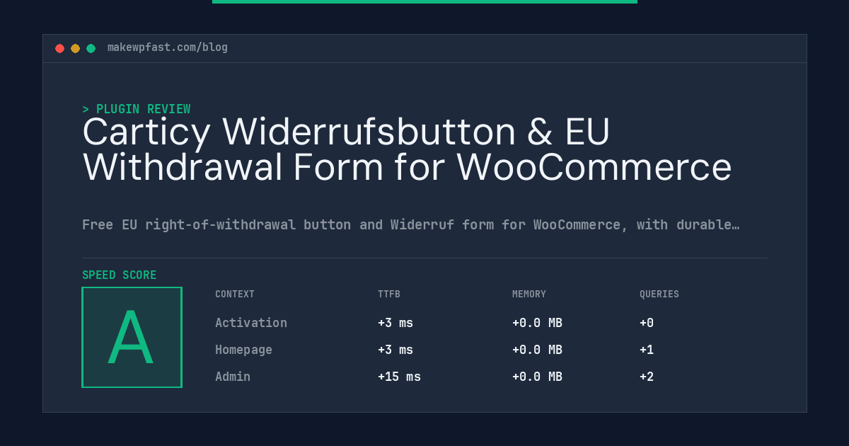 Carticy Widerrufsbutton & EU Withdrawal Form for WooCommerce - MakeWPFast