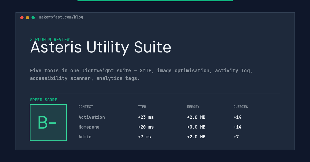 Asteris Utility Suite - MakeWPFast