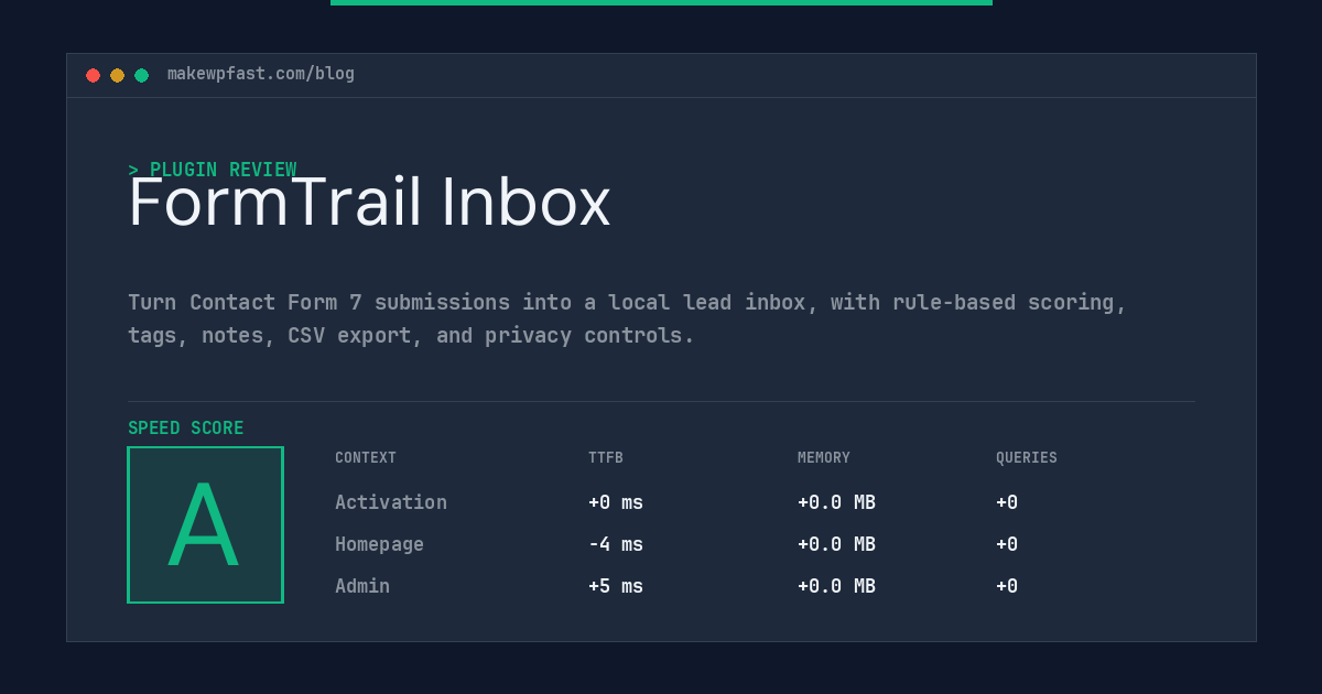 FormTrail Inbox - MakeWPFast