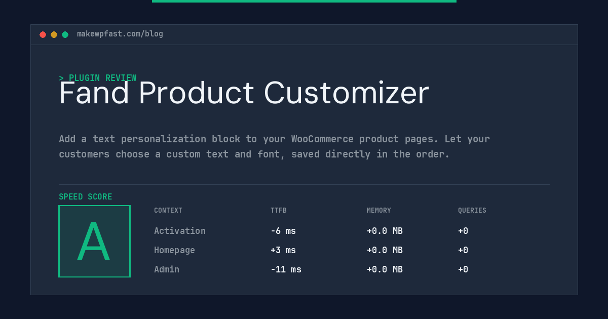 Fand Product Customizer - MakeWPFast