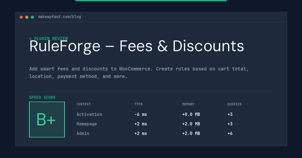 RuleForge – Fees & Discounts - MakeWPFast