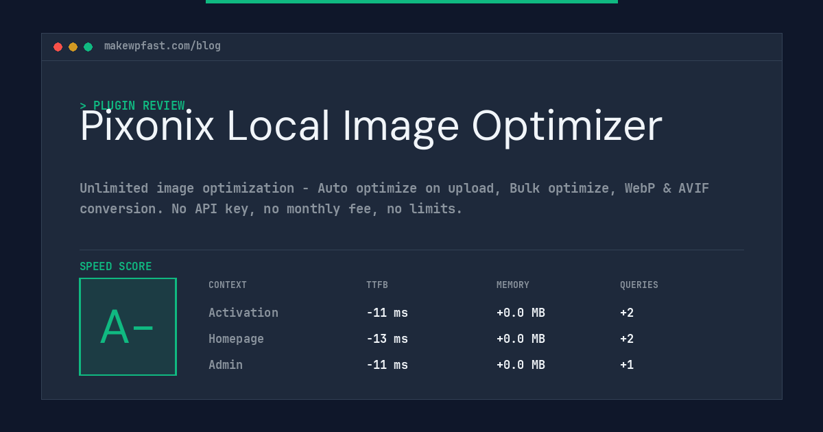 Pixonix Local Image Optimizer - MakeWPFast