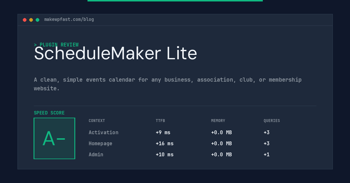 ScheduleMaker Lite - MakeWPFast