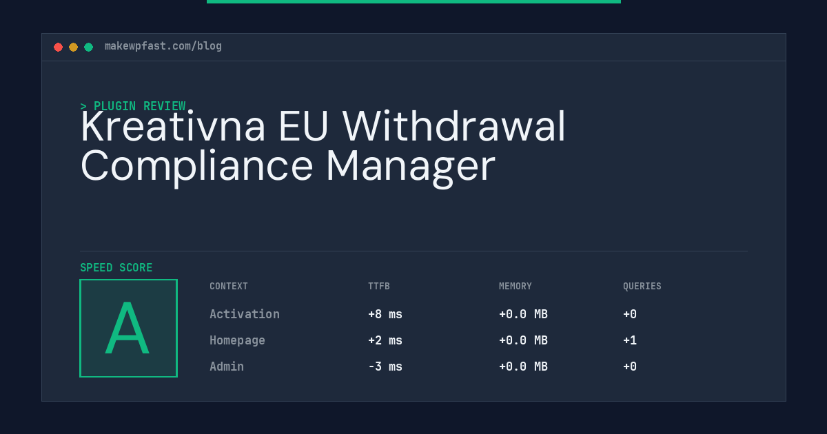 Kreativna EU Withdrawal Compliance Manager - MakeWPFast