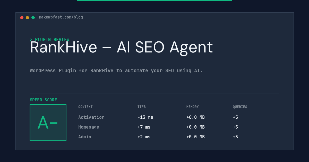 RankHive – AI SEO Agent - MakeWPFast