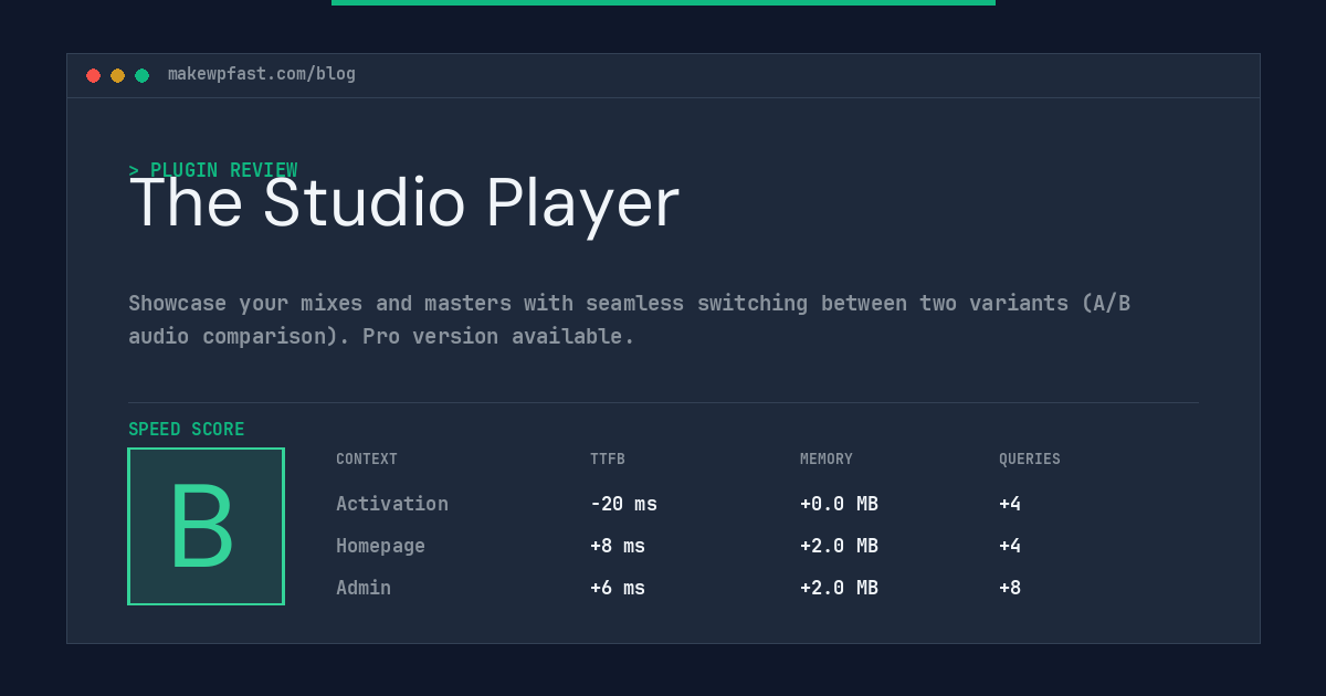 The Studio Player - MakeWPFast