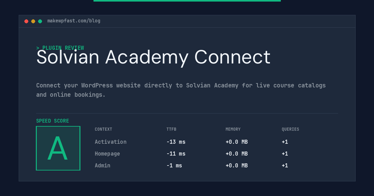 Solvian Academy Connect - MakeWPFast