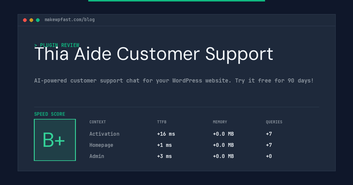 Thia Aide Customer Support - MakeWPFast