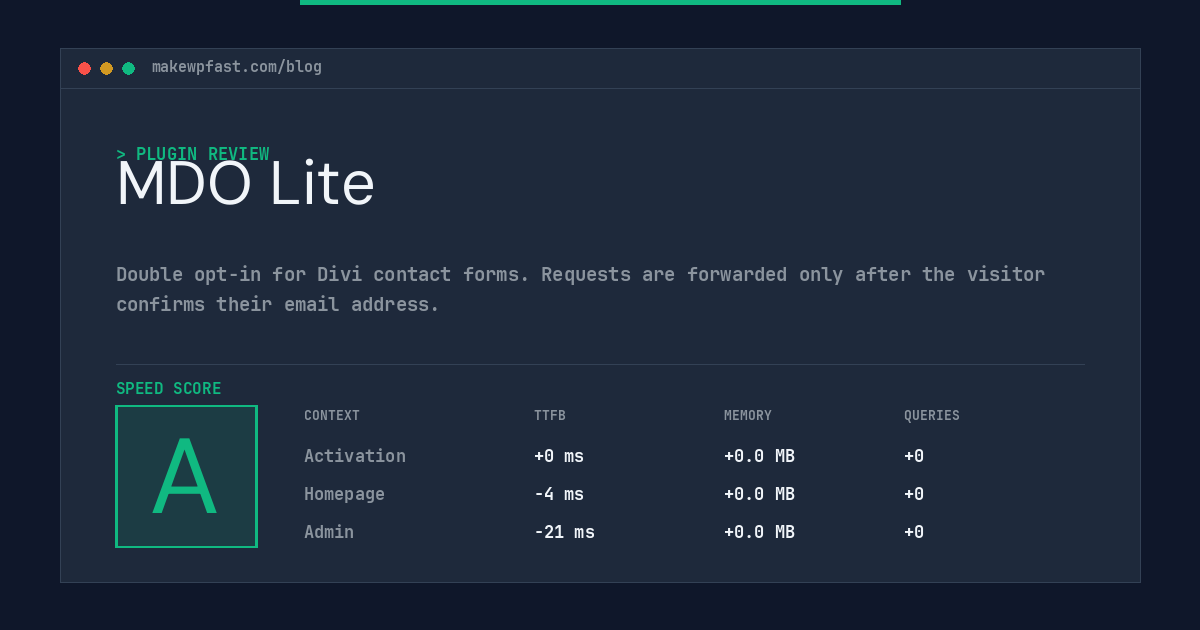MDO Lite - MakeWPFast