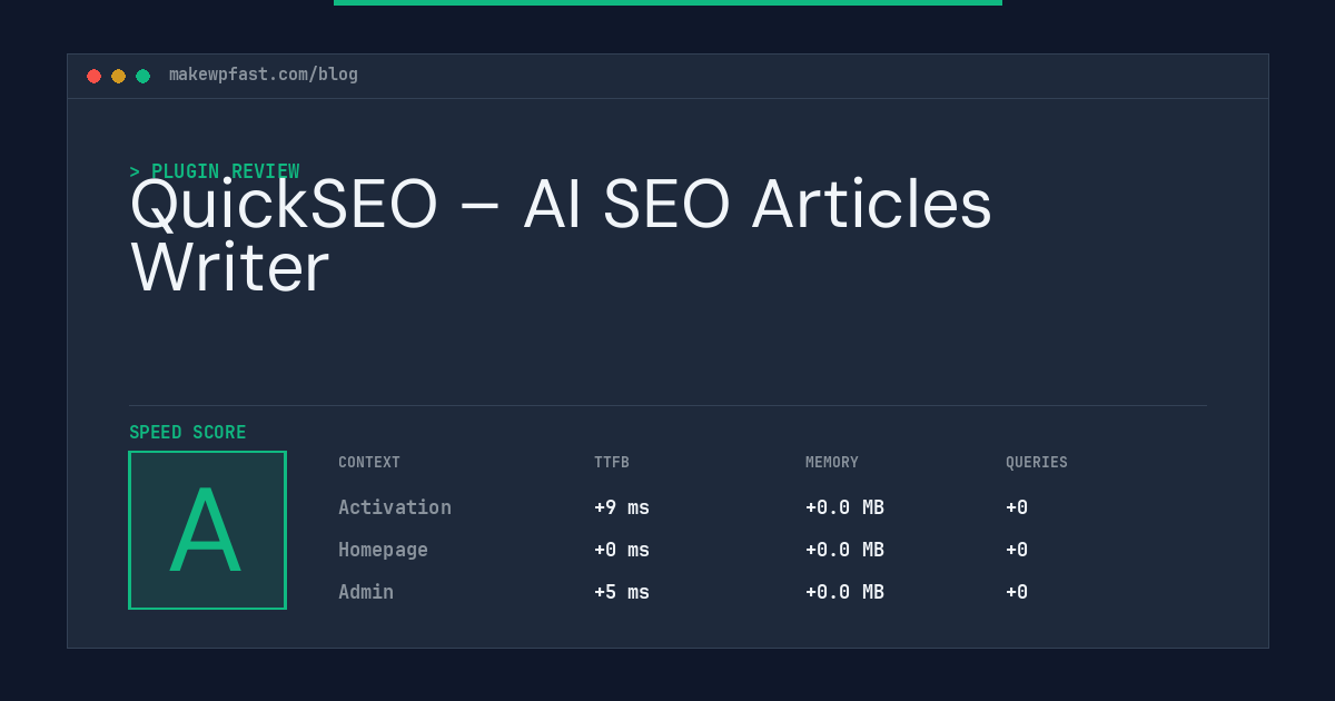 QuickSEO – AI SEO Articles Writer - MakeWPFast