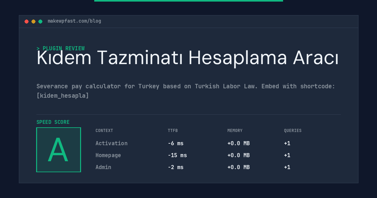 Kıdem Tazminatı Hesaplama Aracı - MakeWPFast