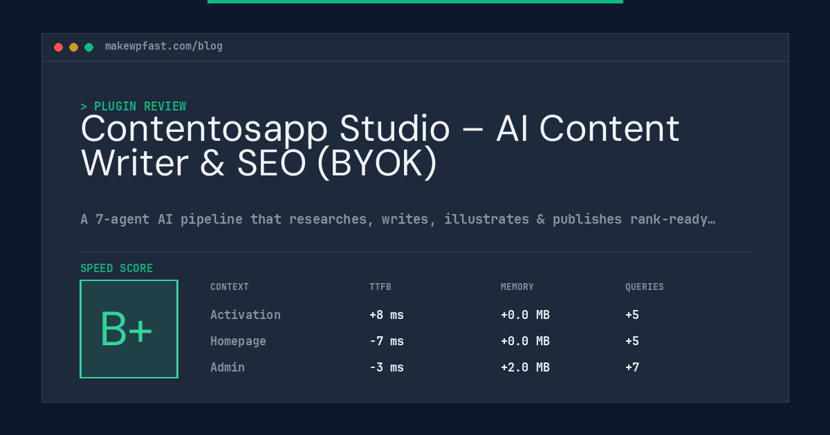 Contentosapp Studio – AI Content Writer & SEO (BYOK) - MakeWPFast