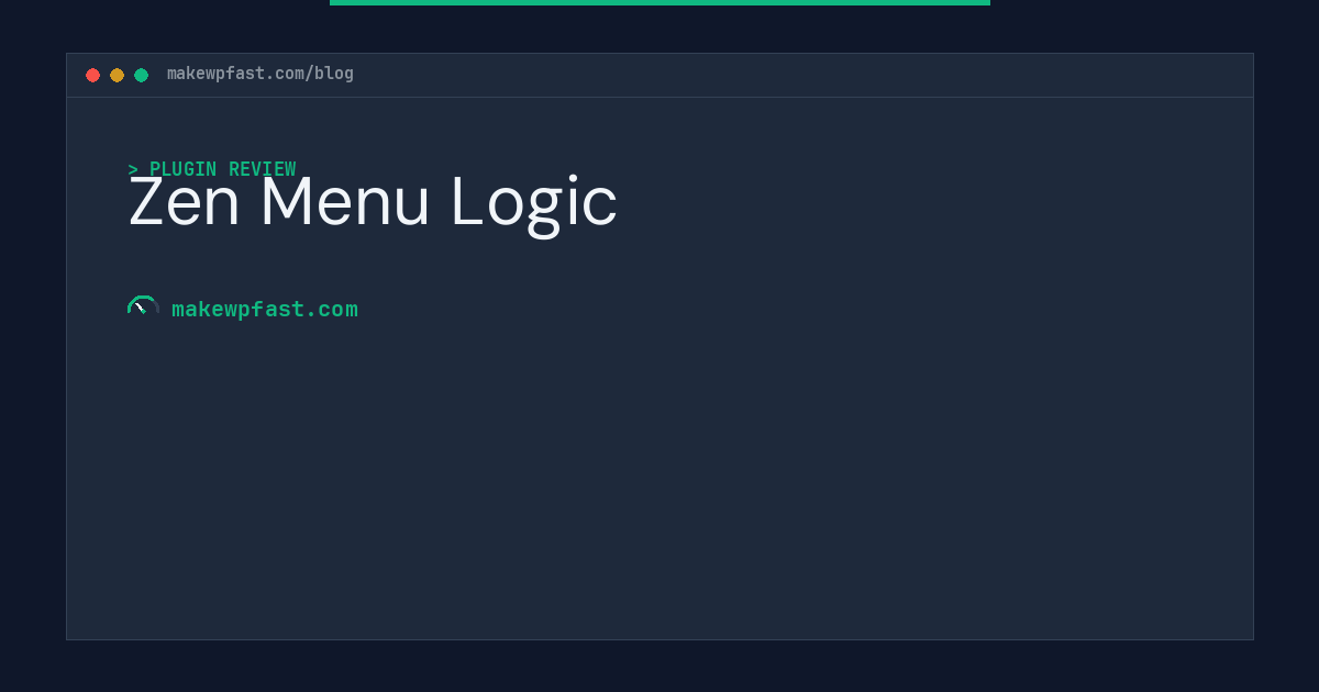 Zen Menu Logic - MakeWPFast