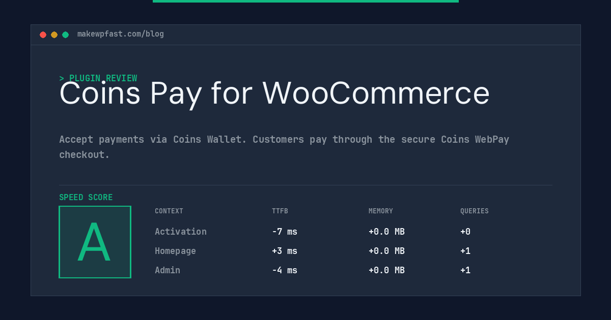 Coins Pay for WooCommerce - MakeWPFast