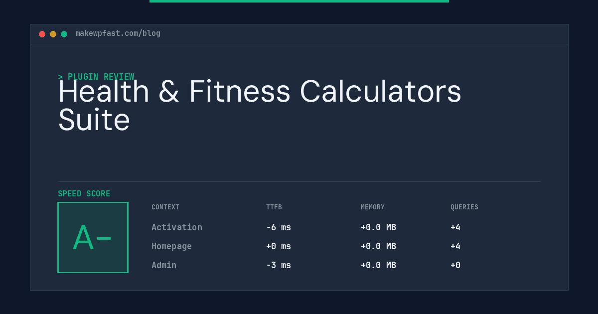 Health & Fitness Calculators Suite - MakeWPFast