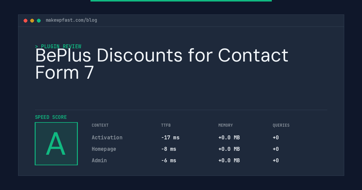 BePlus Discounts for Contact Form 7 - MakeWPFast
