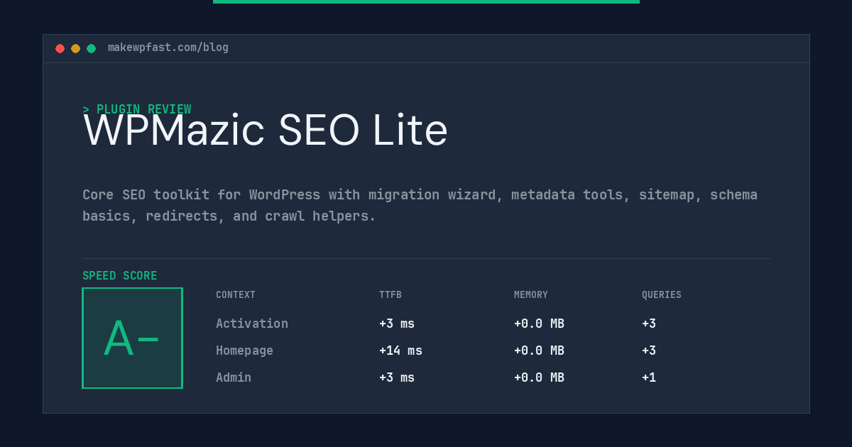 WPMazic SEO Lite - MakeWPFast