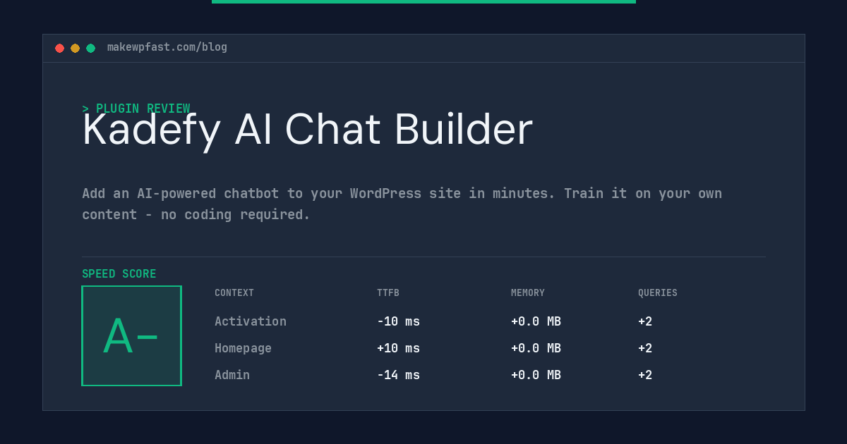 Kadefy AI Chat Builder - MakeWPFast