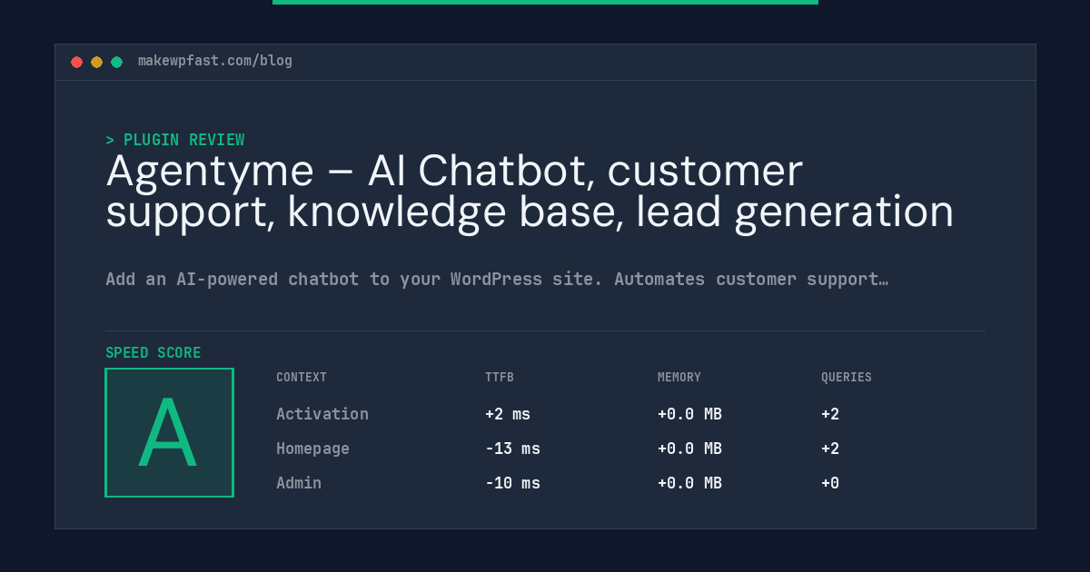 Agentyme – AI Chatbot, customer support, knowledge base, lead generation - MakeWPFast