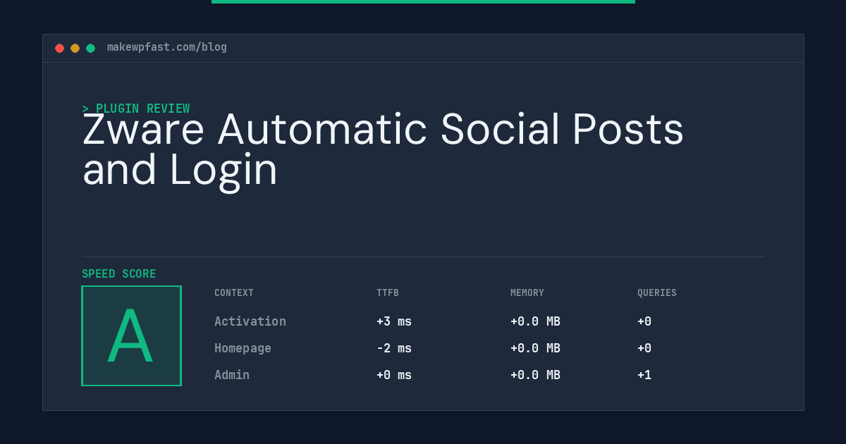 Zware Automatic Social Posts and Login - MakeWPFast