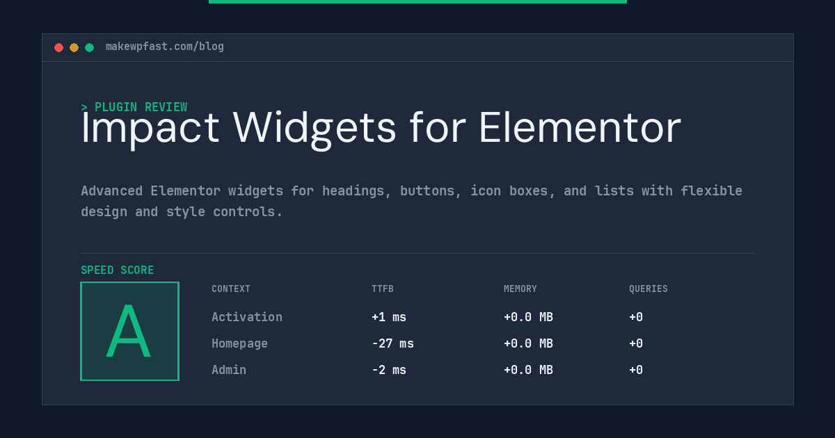 Impact Widgets for Elementor - MakeWPFast