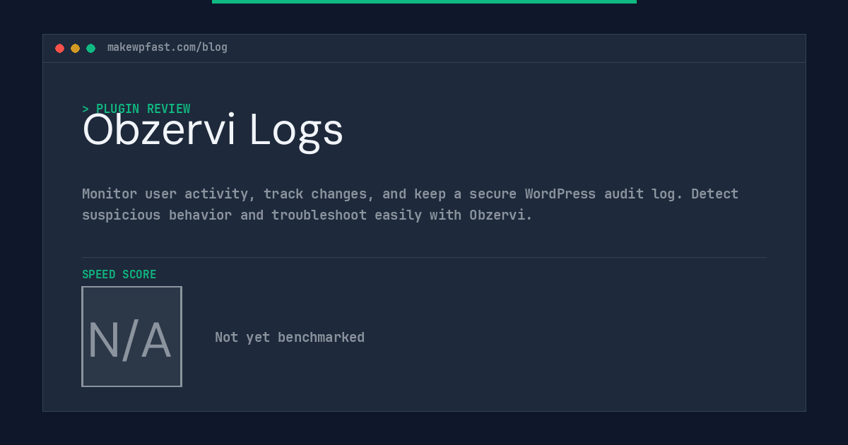 Obzervi Logs - MakeWPFast