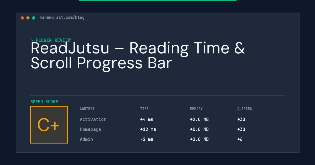 ReadJutsu – Reading Time & Scroll Progress Bar - MakeWPFast