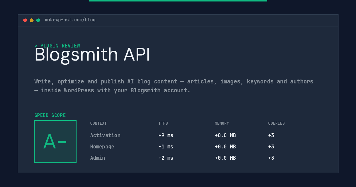 Blogsmith API - MakeWPFast
