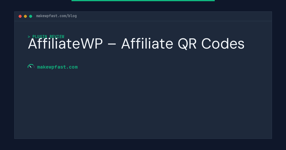 AffiliateWP – Affiliate QR Codes - MakeWPFast