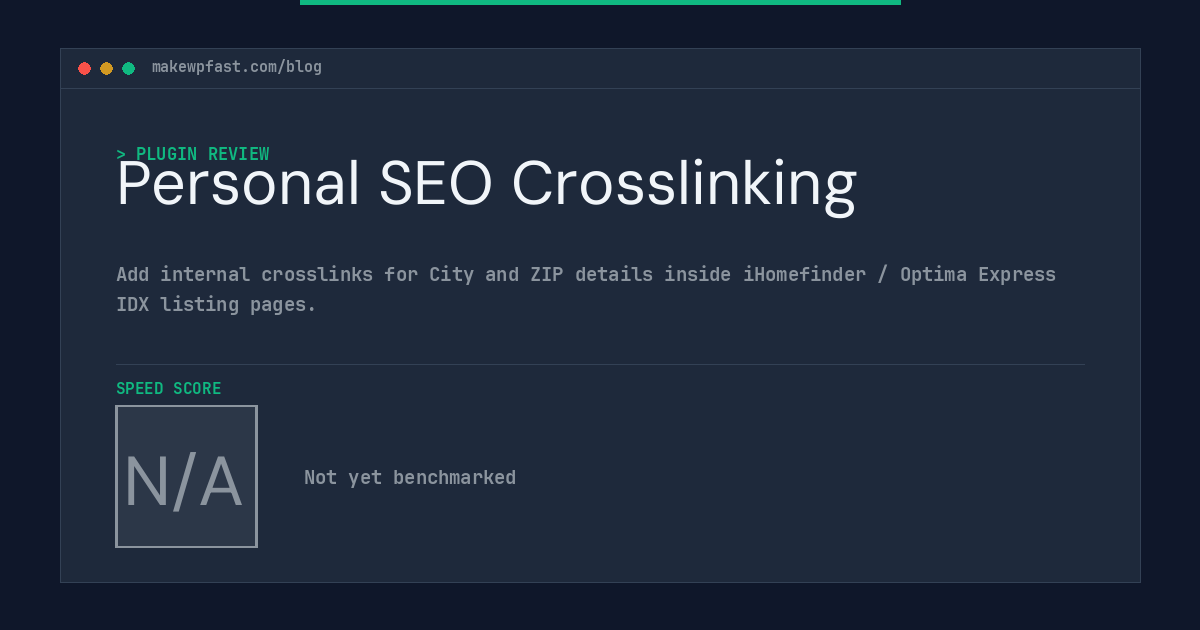 Personal SEO Crosslinking - MakeWPFast