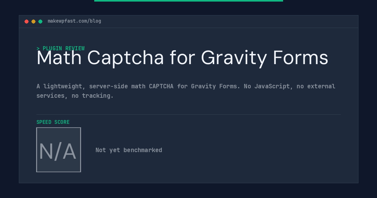 Math Captcha for Gravity Forms - MakeWPFast