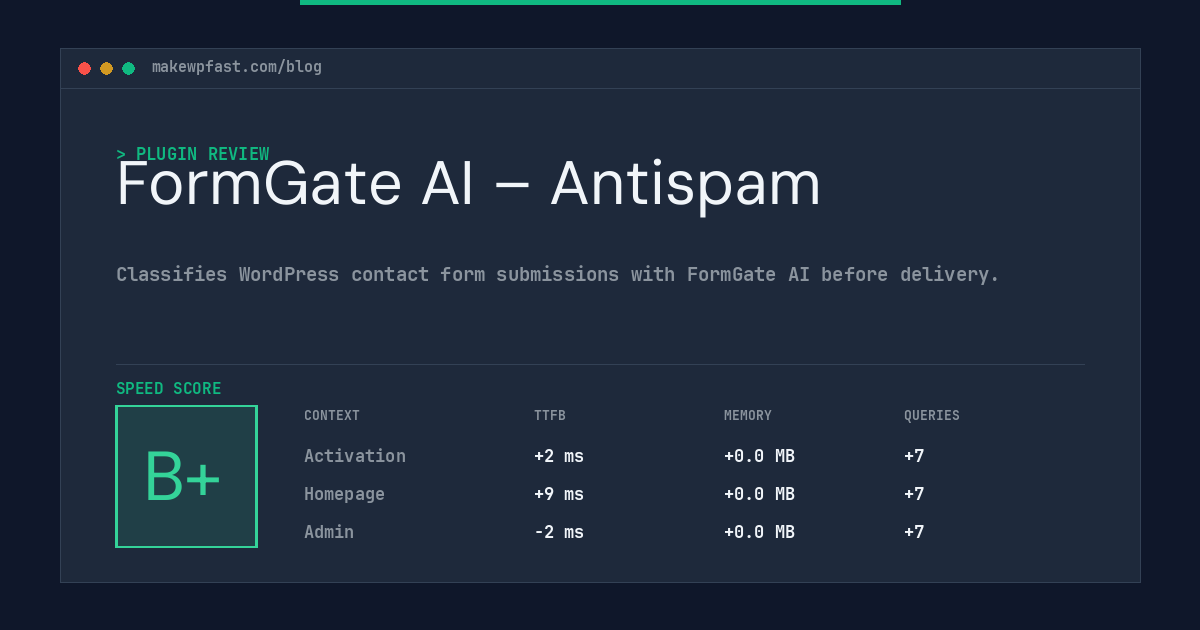 FormGate AI – Antispam - MakeWPFast