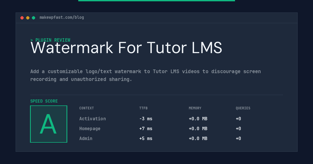Watermark For Tutor LMS - MakeWPFast