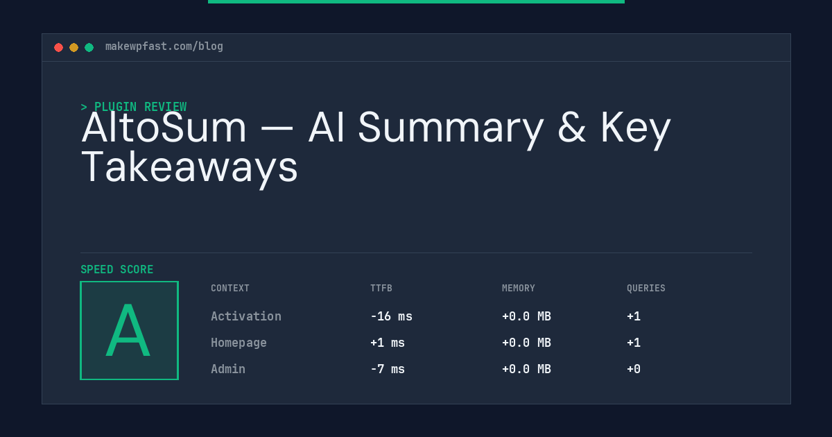 AltoSum — AI Summary & Key Takeaways - MakeWPFast