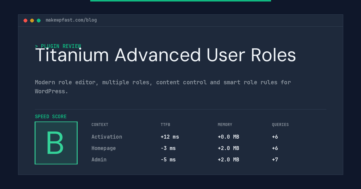 Titanium Advanced User Roles - MakeWPFast
