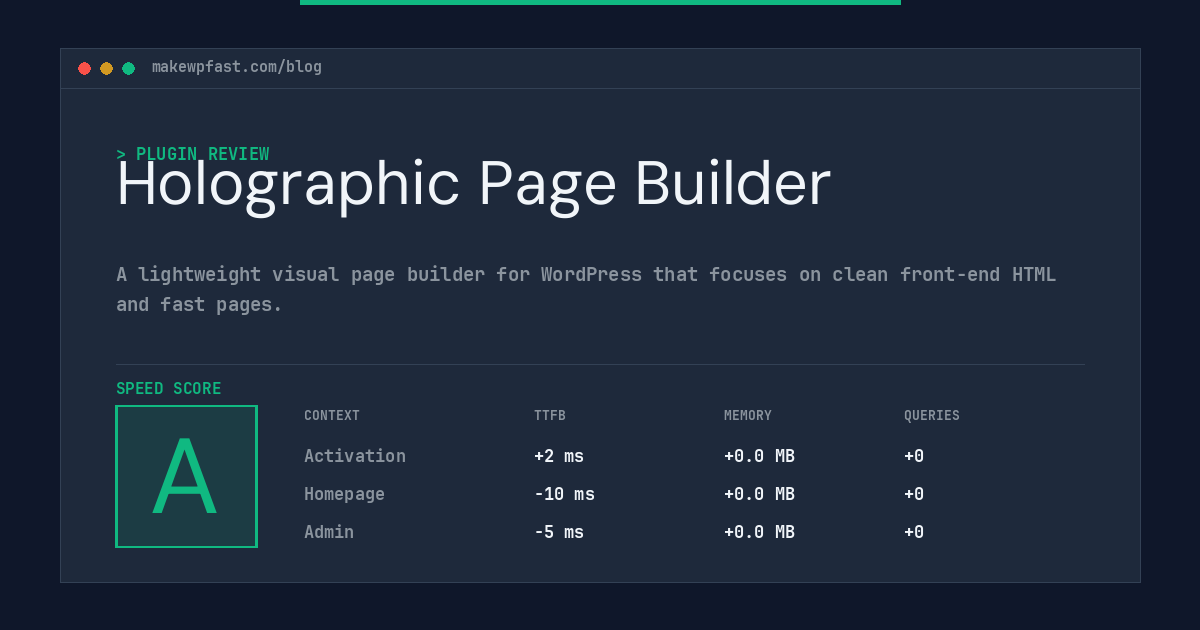 Holographic Page Builder - MakeWPFast