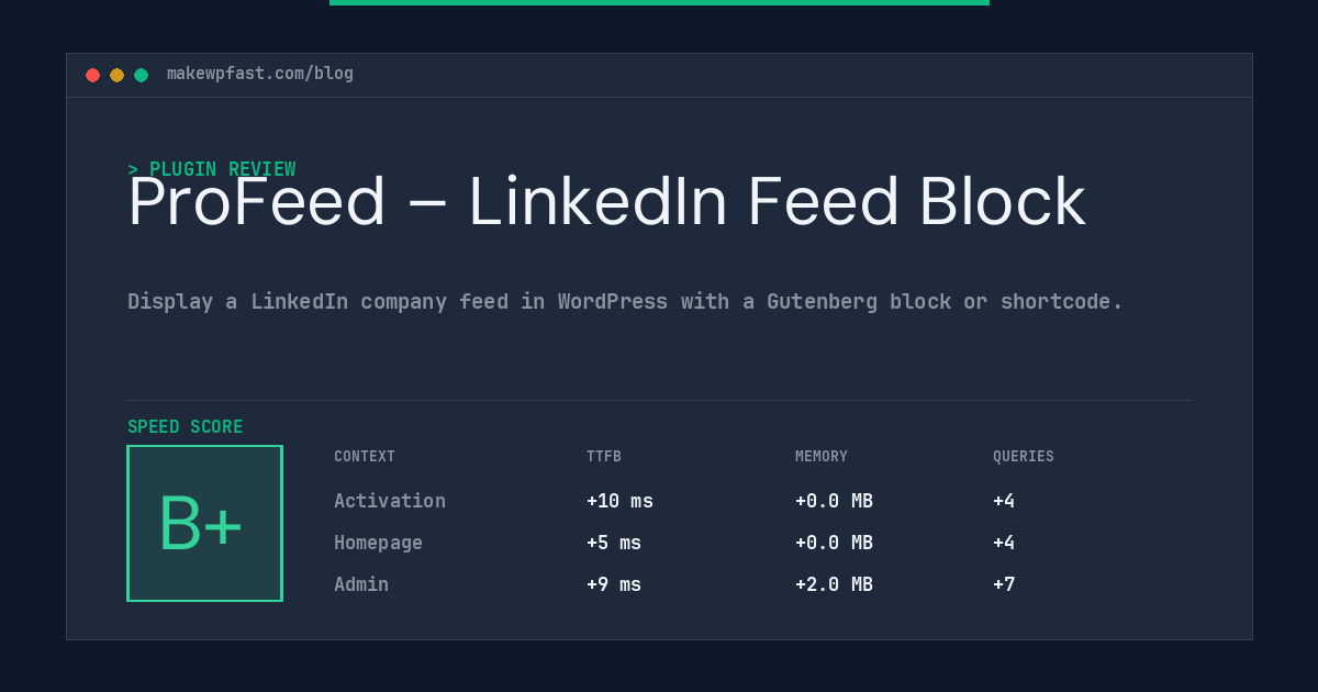 ProFeed – LinkedIn Feed Block - MakeWPFast