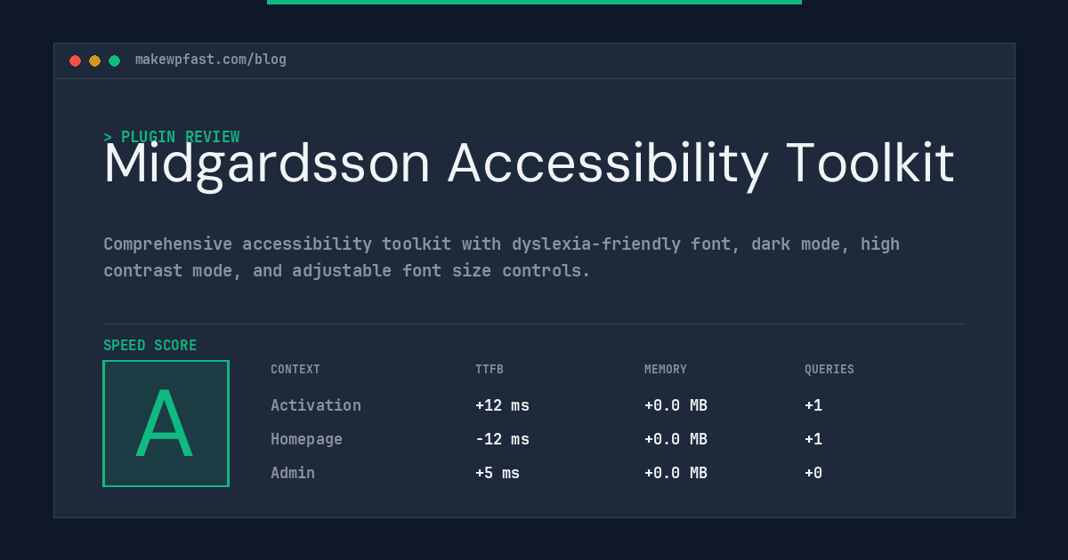 Midgardsson Accessibility Toolkit - MakeWPFast