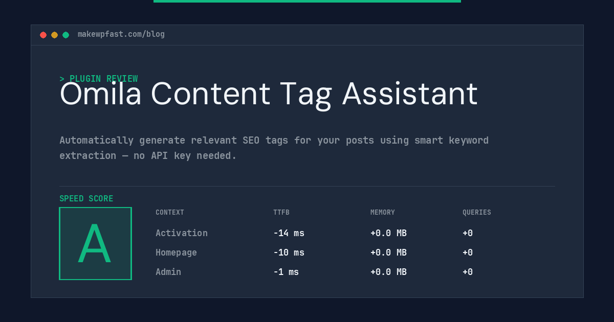 Omila Content Tag Assistant - MakeWPFast