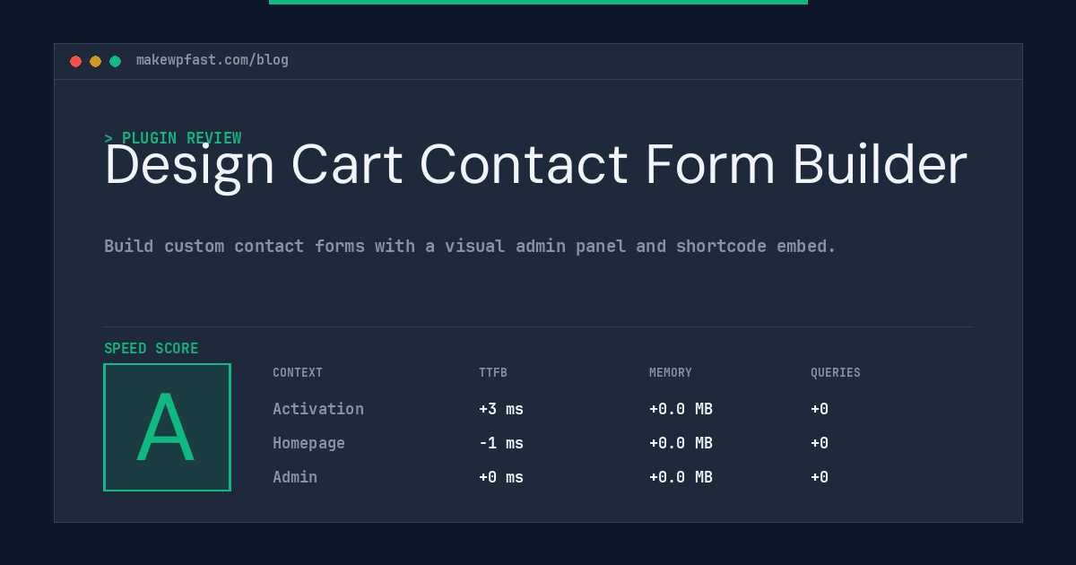 Design Cart Contact Form Builder - MakeWPFast
