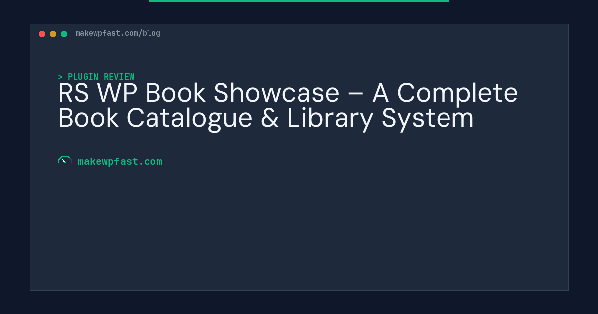 RS WP Book Showcase – A Complete Book Catalogue & Library System - MakeWPFast