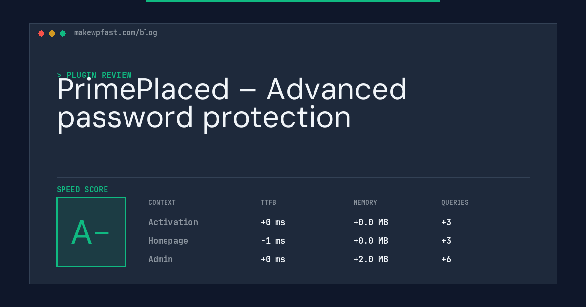 PrimePlaced – Advanced password protection - MakeWPFast