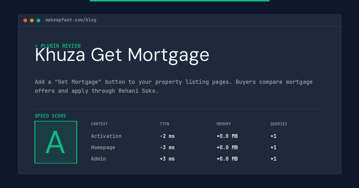 Khuza Get Mortgage - MakeWPFast
