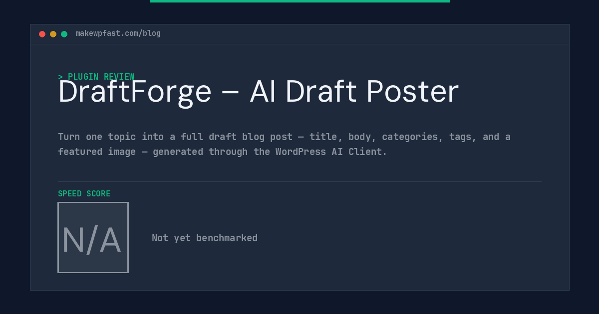 DraftForge – AI Draft Poster - MakeWPFast