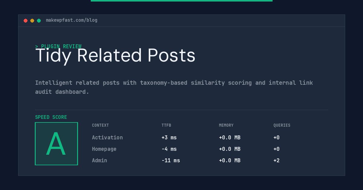Tidy Related Posts - MakeWPFast
