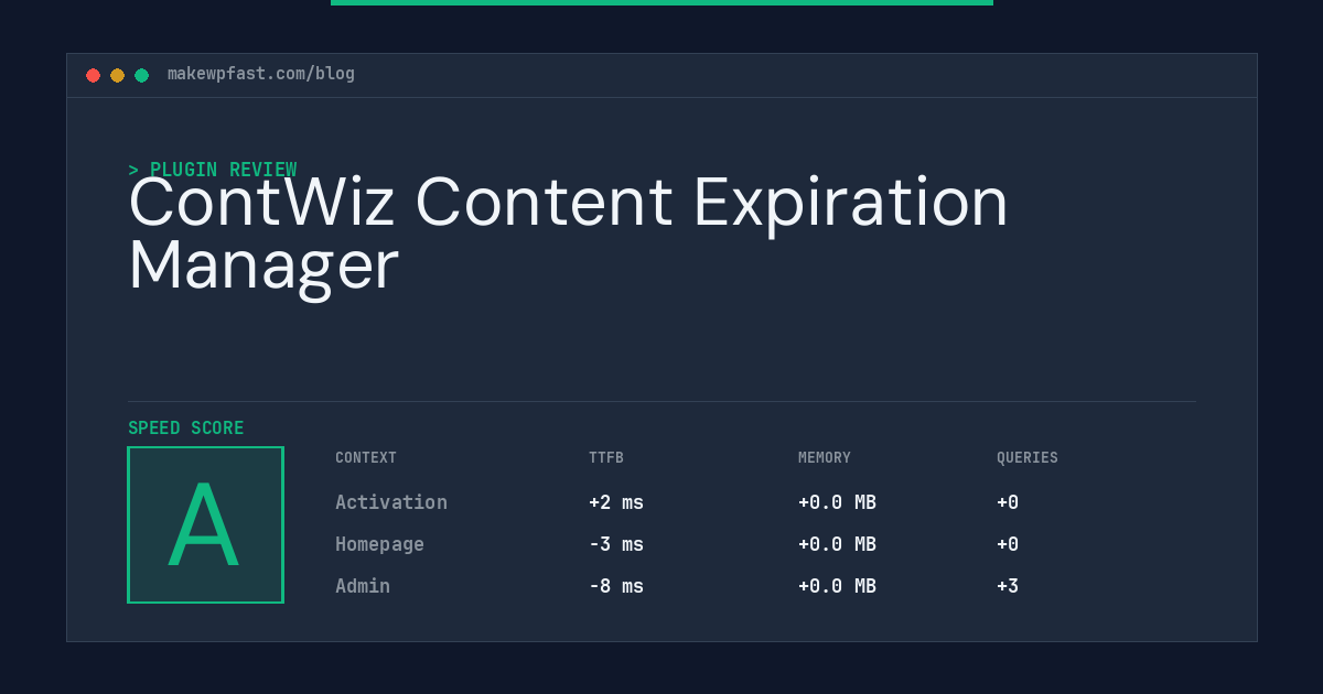 ContWiz Content Expiration Manager - MakeWPFast