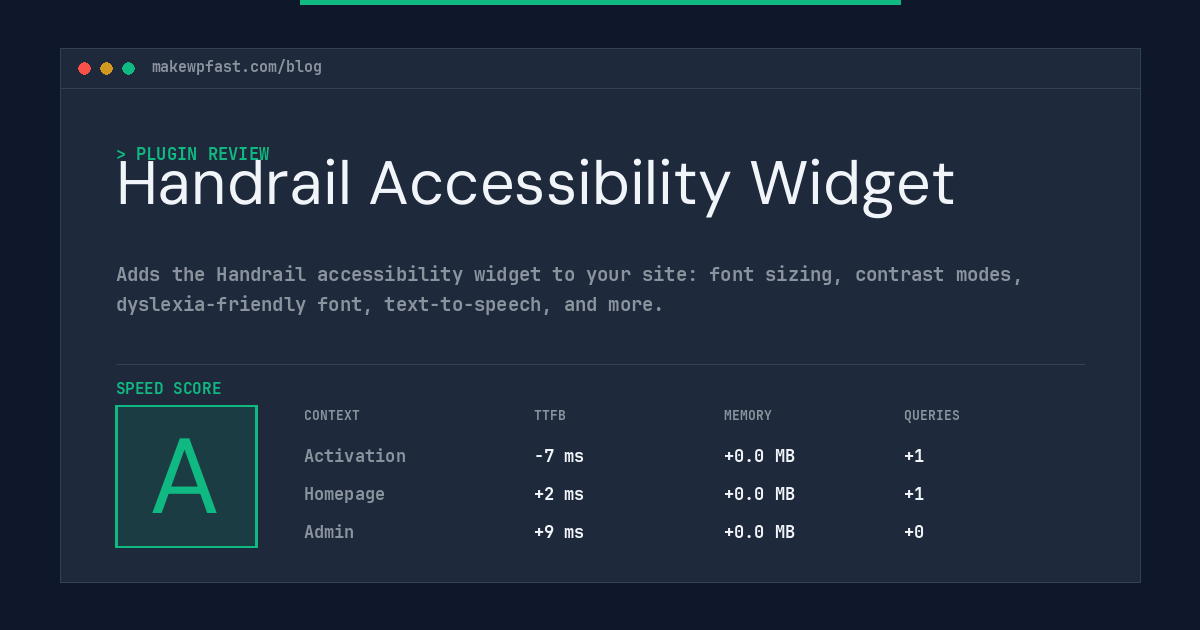 Handrail Accessibility Widget - MakeWPFast